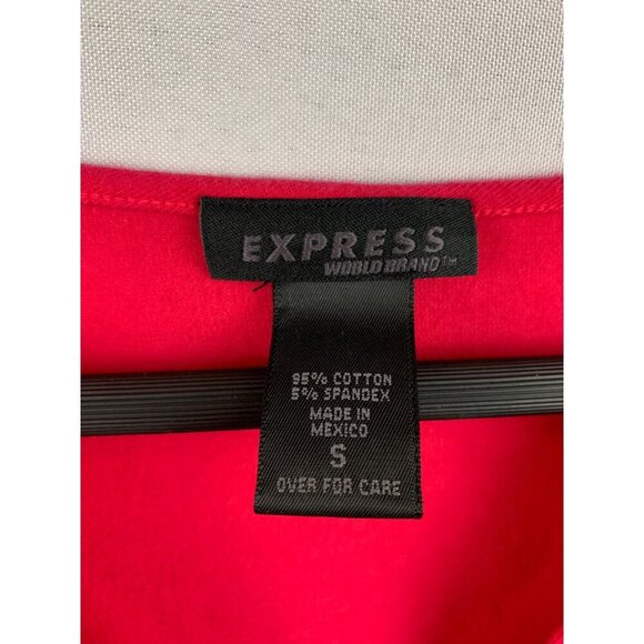Express V-Neck Long Sleeve Top Womens S Pink Red - Picture 2 of 4